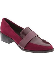 Women's Block-Heel Loafers - Wine Purple